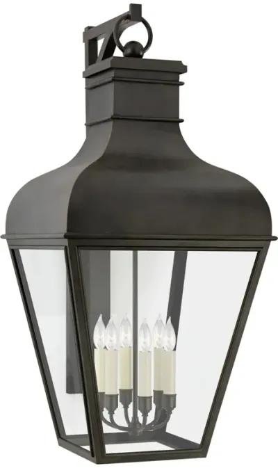 Fremont Grande Bracketed Wall Lantern in French Rust with Clear Glass