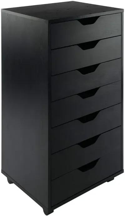 Hivvago Modern Scandinavian Style 7-Drawer Storage Cabinet Chest in Black Finish