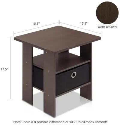 End Table Bedroom Night stand w/Bin Drawer