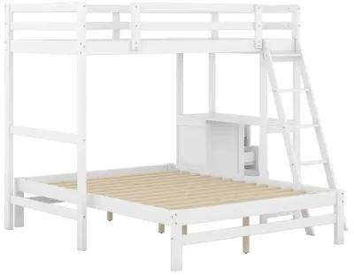 Merax Wood Bunk Bed with Desk and Three Drawers