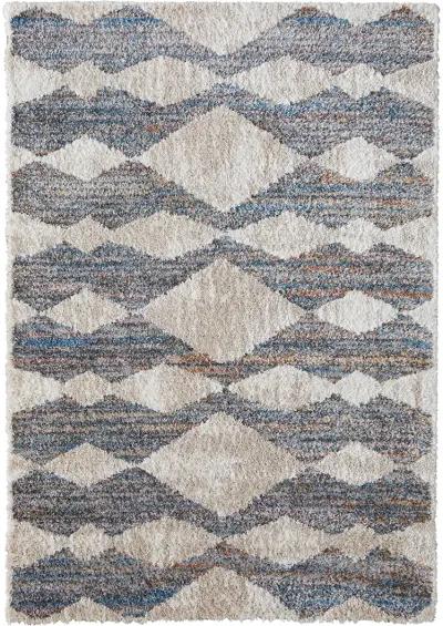 Mynka 39IFF Tan/Ivory/Blue 7'11" x 10' Rug