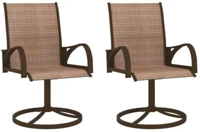 vidaXL Garden Swivel Chairs 2 pcs Textilene and Steel Brown