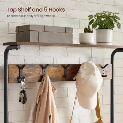 Hall Tree with Shoe Bench Entryway Organizer with Hooks and Storage