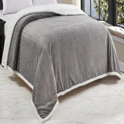 Jacquard Sherpa Microplush Soft Premium Microplush, Braided Oversized All Season Blanket