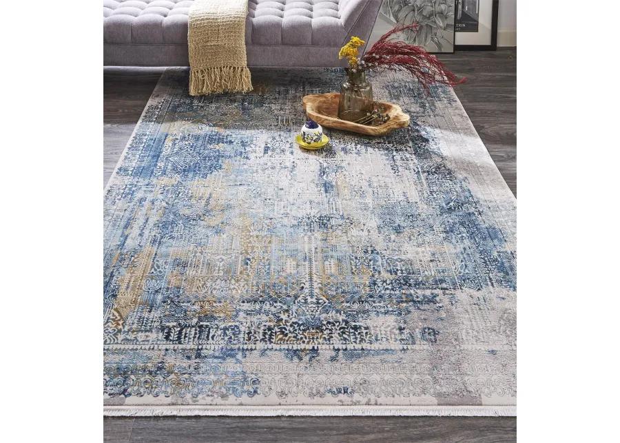 Cadiz 3890F Blue/Gray/Gold 6'6" x 9'6" Rug