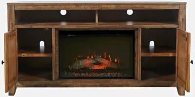 Jofran 60 Chevron Fireplace Storage Console TV Stand