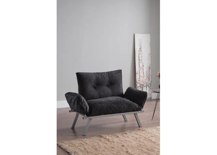 Alora Metal Legs Futon Loveseat