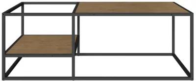 Industrial-style  Coffee Table - Black Steel -Walnut