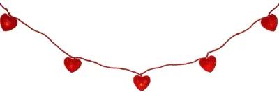 10-Count Red Heart Mini Valentine's Day Light Set  7.5ft Red Wire