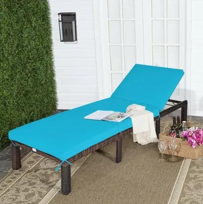 Outdoor Rattan Adjustable Cushioned Chaise