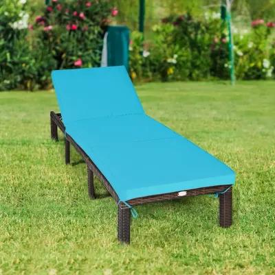 Outdoor Rattan Adjustable Cushioned Chaise