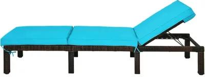 Outdoor Rattan Adjustable Cushioned Chaise