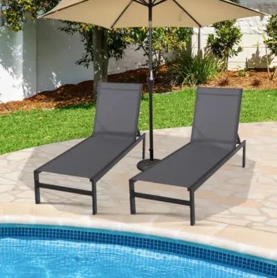 Hivvago 6-Position Chaise Lounge Chairs with Rustproof Aluminium Frame