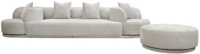 Pasargad Home Amalfi  Upholsted Sectional 4 Pieces Sofa Set, Beige