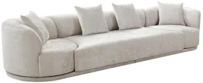 Pasargad Home Amalfi  Upholsted Sectional 4 Pieces Sofa Set, Beige