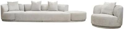 Pasargad Home Amalfi  Upholsted Sectional 4 Pieces Sofa Set, Beige