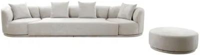 Pasargad Home Amalfi  Upholsted Sectional 4 Pieces Sofa Set, Beige