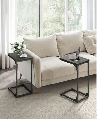 C-Shaped End Table Modern and Space-Saving Design for Easy Access (Set of 2)