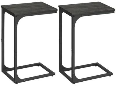 C-Shaped End Table Modern and Space-Saving Design for Easy Access (Set of 2)