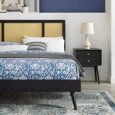 Modway - Kelsea Cane and Wood King Platform Bed with Splayed Legs