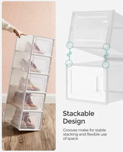 Pack of 18 Stackable Shoe Storage Organizers - Efficient Shoe Boxes for Neat Storage