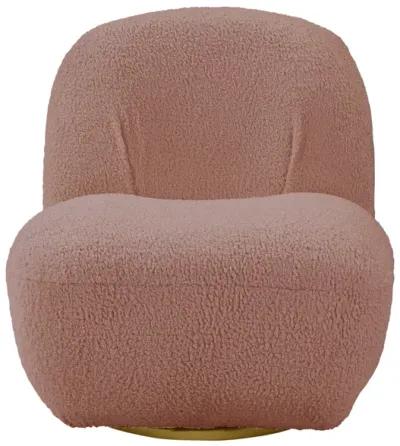 Yedid Accent Chair with Swivel In Pink Teddy Sherpa