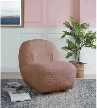 Yedid Accent Chair with Swivel In Pink Teddy Sherpa