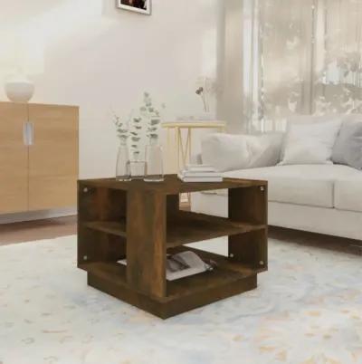 vidaXL Coffee Table Smoked Oak 21.7"x21.7"x21.7" Chipboard