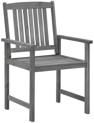 vidaXL Director's Chairs with Cushions 2 pcs Gray Solid Acacia Wood