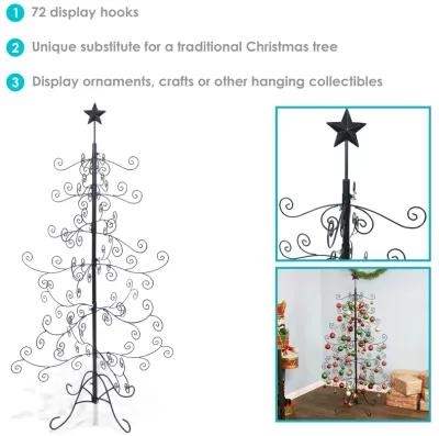 Sunnydaze Noelle Indoor Black Metal Christmas Ornament Tree - 5 ft