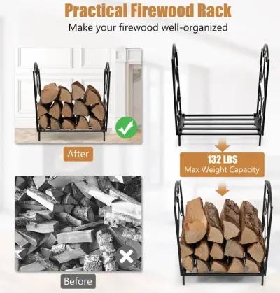 Heavy-Duty Steel Firewood Log Rack