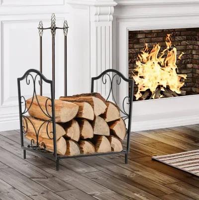 Heavy-Duty Steel Firewood Log Rack