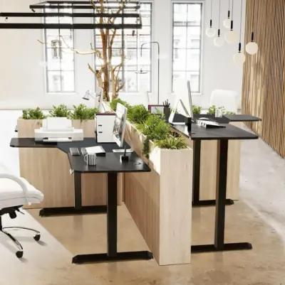 Hivvago L-shaped Electric Standing Desk with 4 Memory Positions and LCD Display