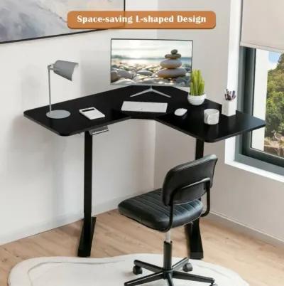 Hivvago L-shaped Electric Standing Desk with 4 Memory Positions and LCD Display