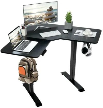 Hivvago L-shaped Electric Standing Desk with 4 Memory Positions and LCD Display