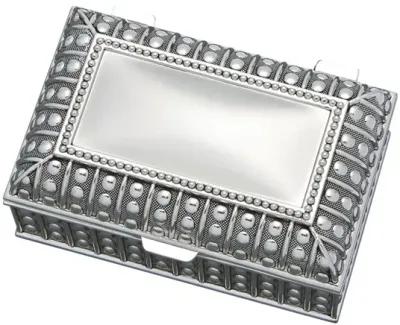 4.5" Silverplated Rectangular Box with Beaded Antique Design