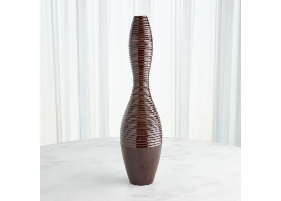 Ribbed Vase Brown-Large