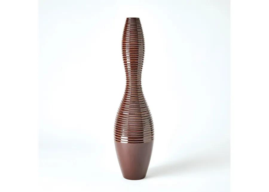 Ribbed Vase Brown-Large