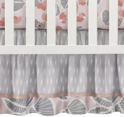 Lambs & Ivy Calypso 4-Piece Crib Bedding Set - Pink, Gray, Gold, Animals, Jungle