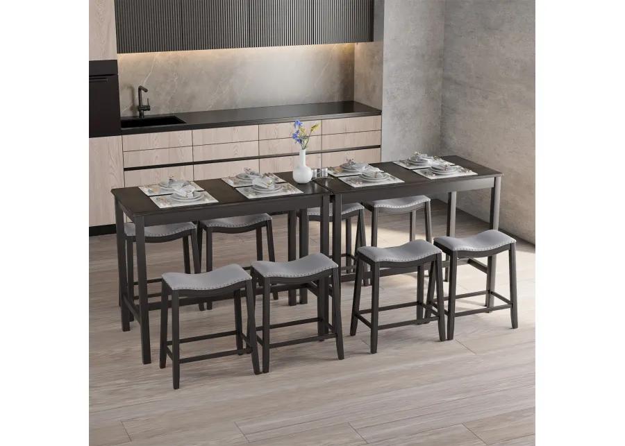 5-Piece Dining Set with 4 Upholstered Stools