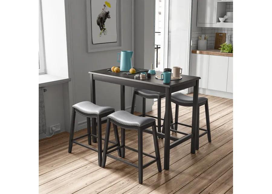 5-Piece Dining Set with 4 Upholstered Stools