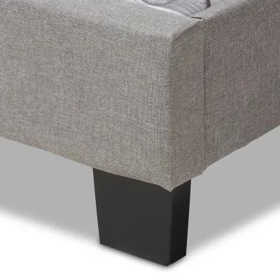 Baxton Studio Cassandra Modern and Contemporary Light Grey Fabric Upholstered Queen Size Bed