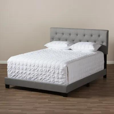 Baxton Studio Cassandra Modern and Contemporary Light Grey Fabric Upholstered Queen Size Bed