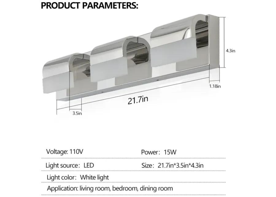 Bathroom Vanity Lighting 3-Light LED Vanity Lights Over Mirror Bath Wall Lighting