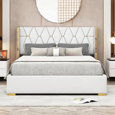 Merax Light Luxurious PU Platform Bed