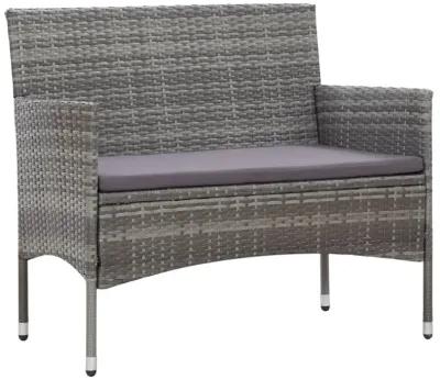 vidaXL 4 Piece Garden Lounge Set with Cushions Poly Rattan Gray