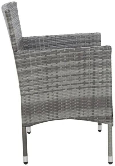 vidaXL 4 Piece Garden Lounge Set with Cushions Poly Rattan Gray