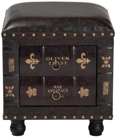 Leather Upholstered Wood Storage Ottoman