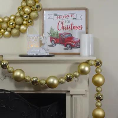 6� Vegas Gold 3-Finish Shatterproof Ball Christmas Garland