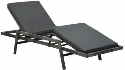 vidaXL Sun Lounger with Cushion Poly Rattan Gray